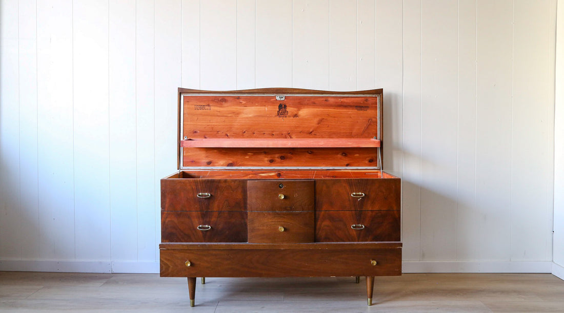 Vintage wooden chest in Vancouver, BC from Alma Home & Vintage
