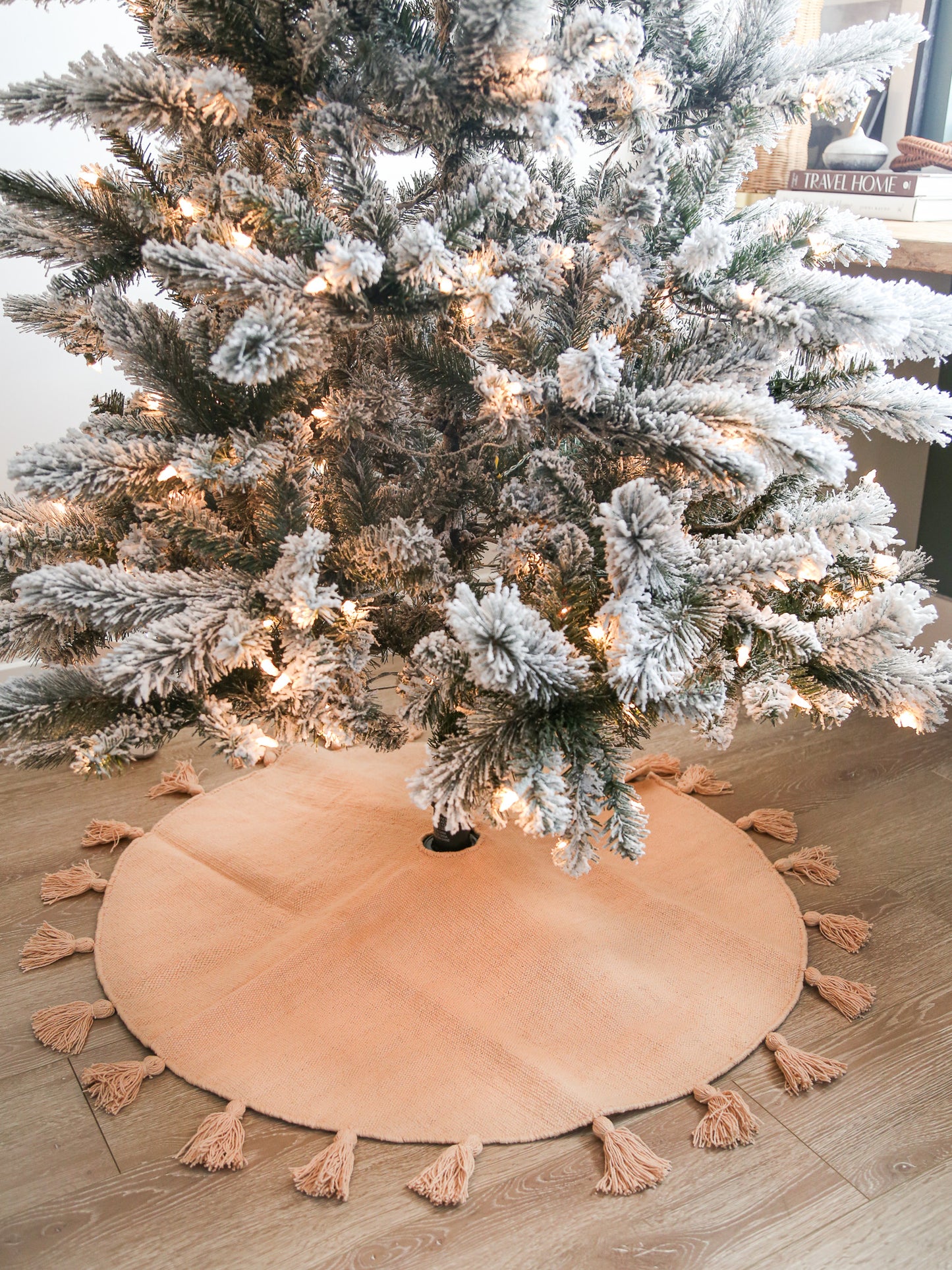Canvas Christmas Tree Skirt | Solid Pink