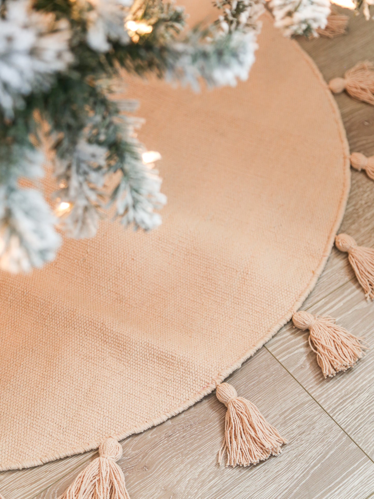 Canvas Christmas Tree Skirt | Solid Pink