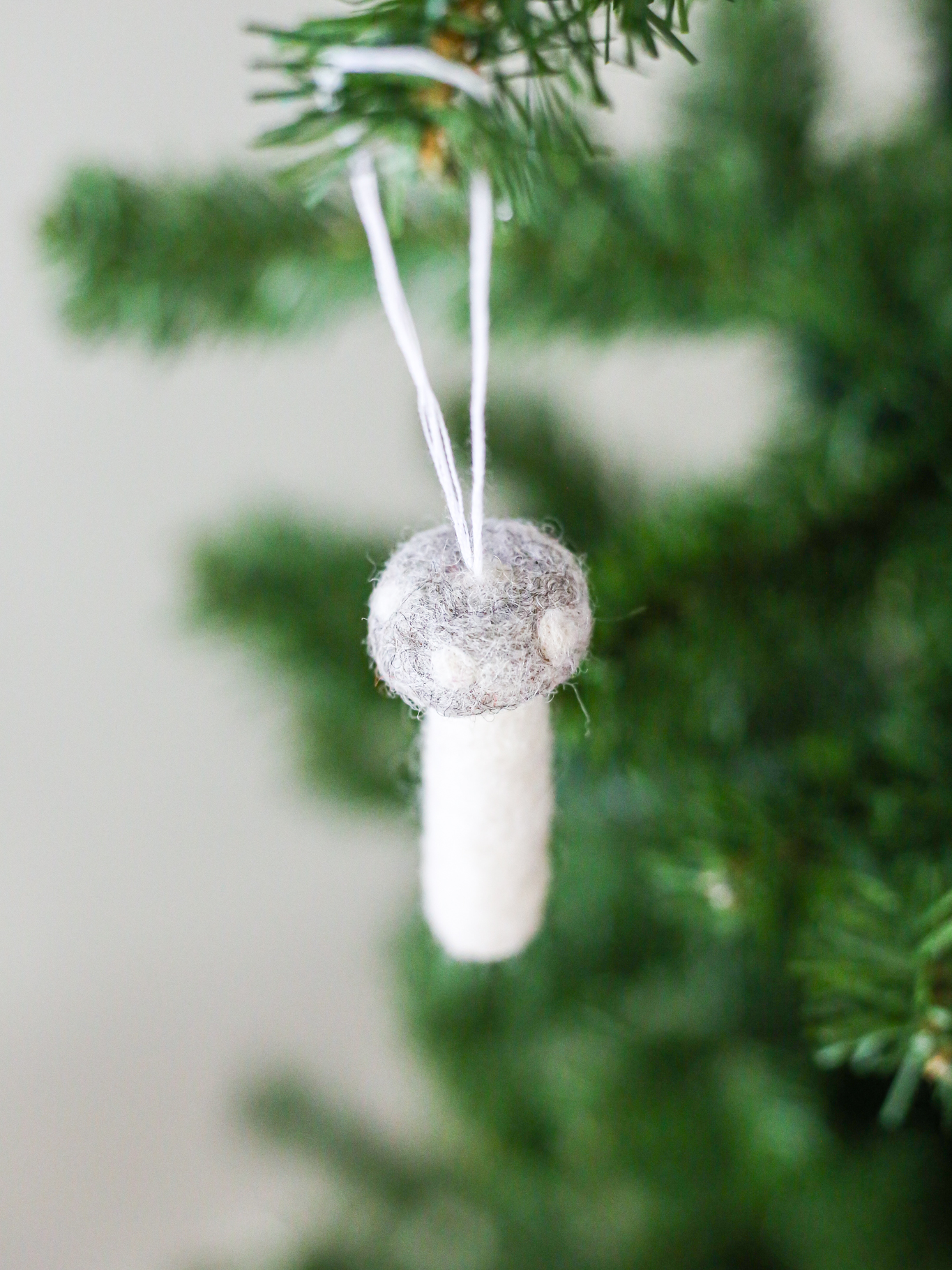 Mushroom Felt Ornament | Grey