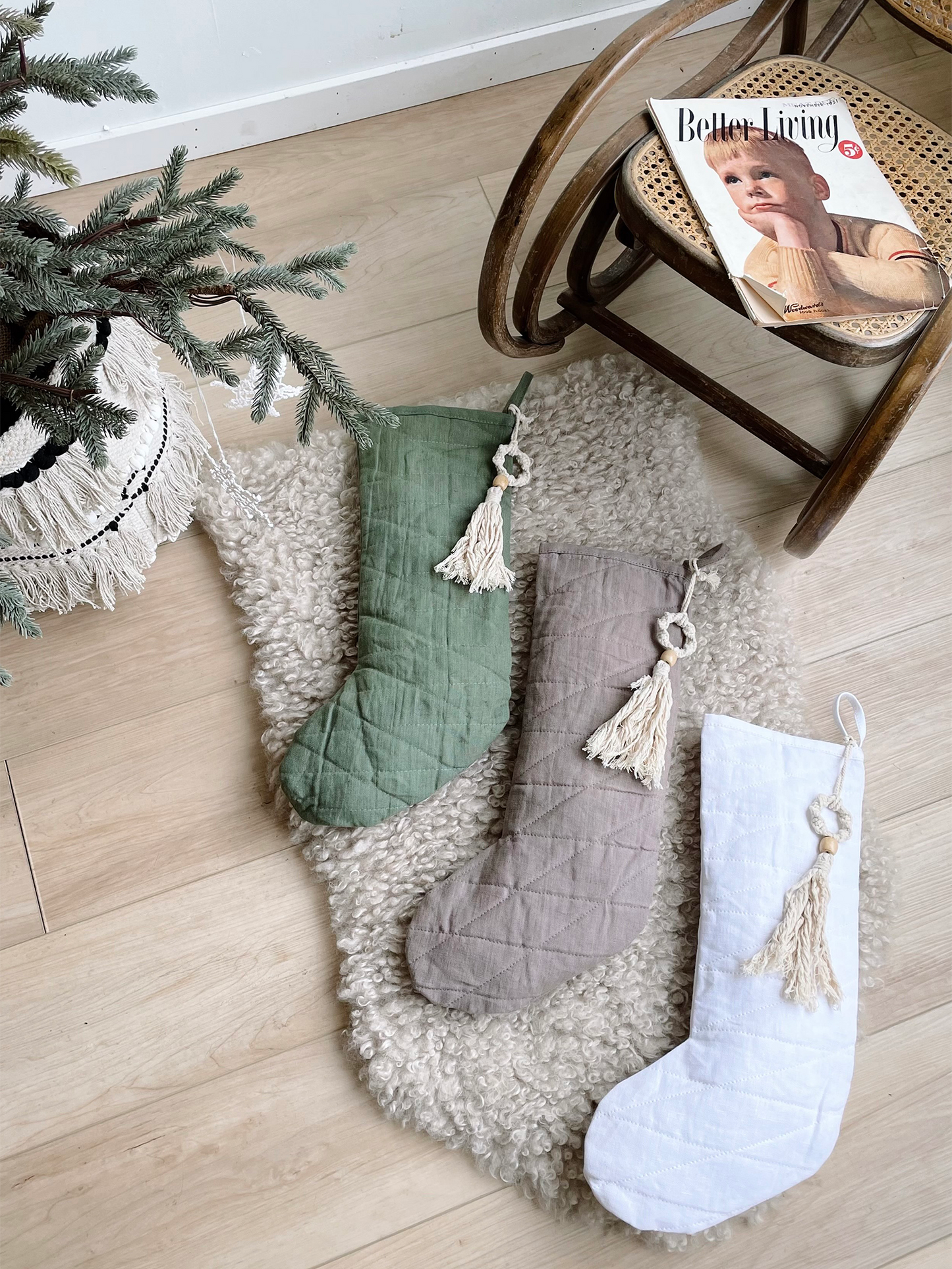 Linen Blend Stocking Package | Set of Three