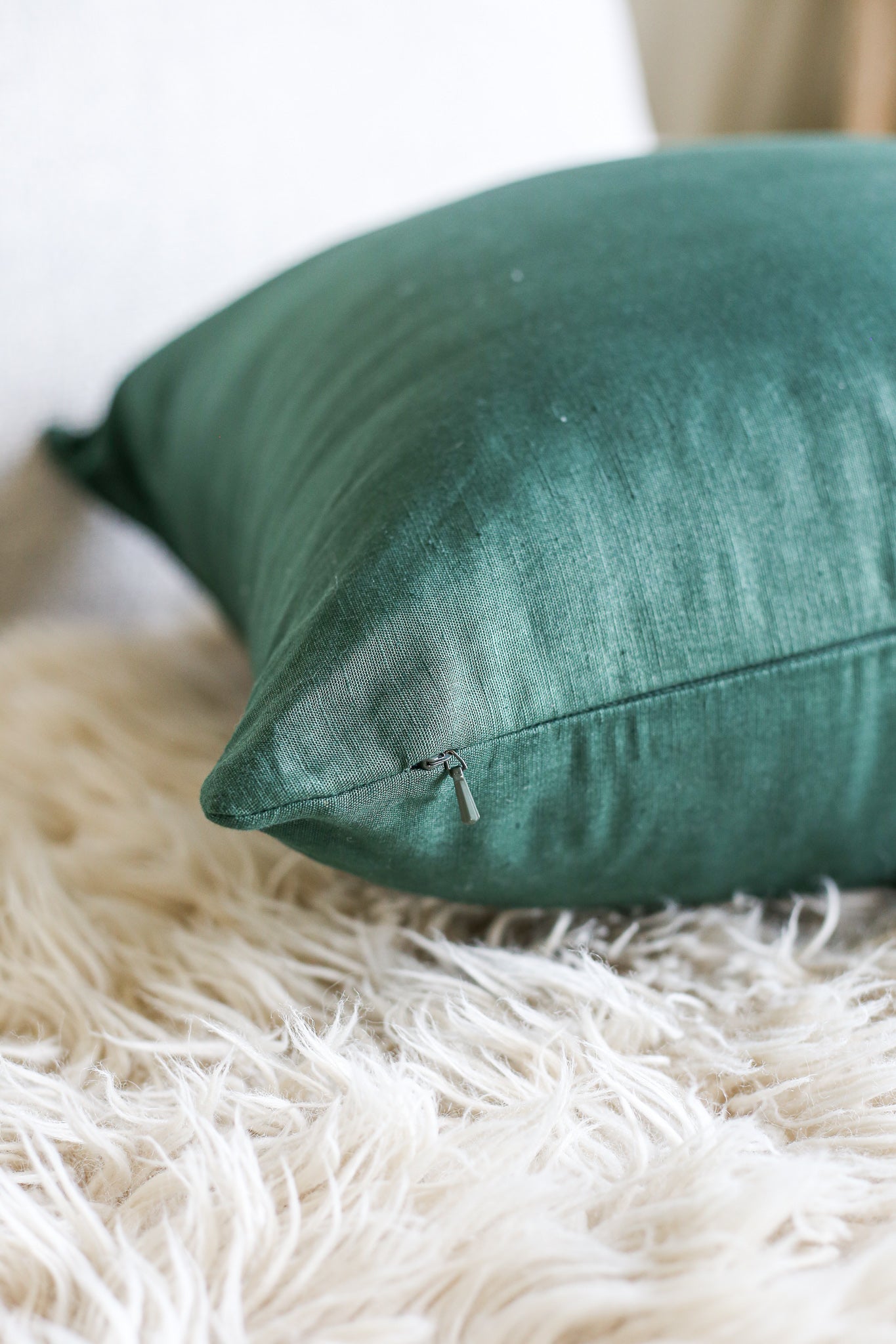 Linen Blend Cushions | Forest Green