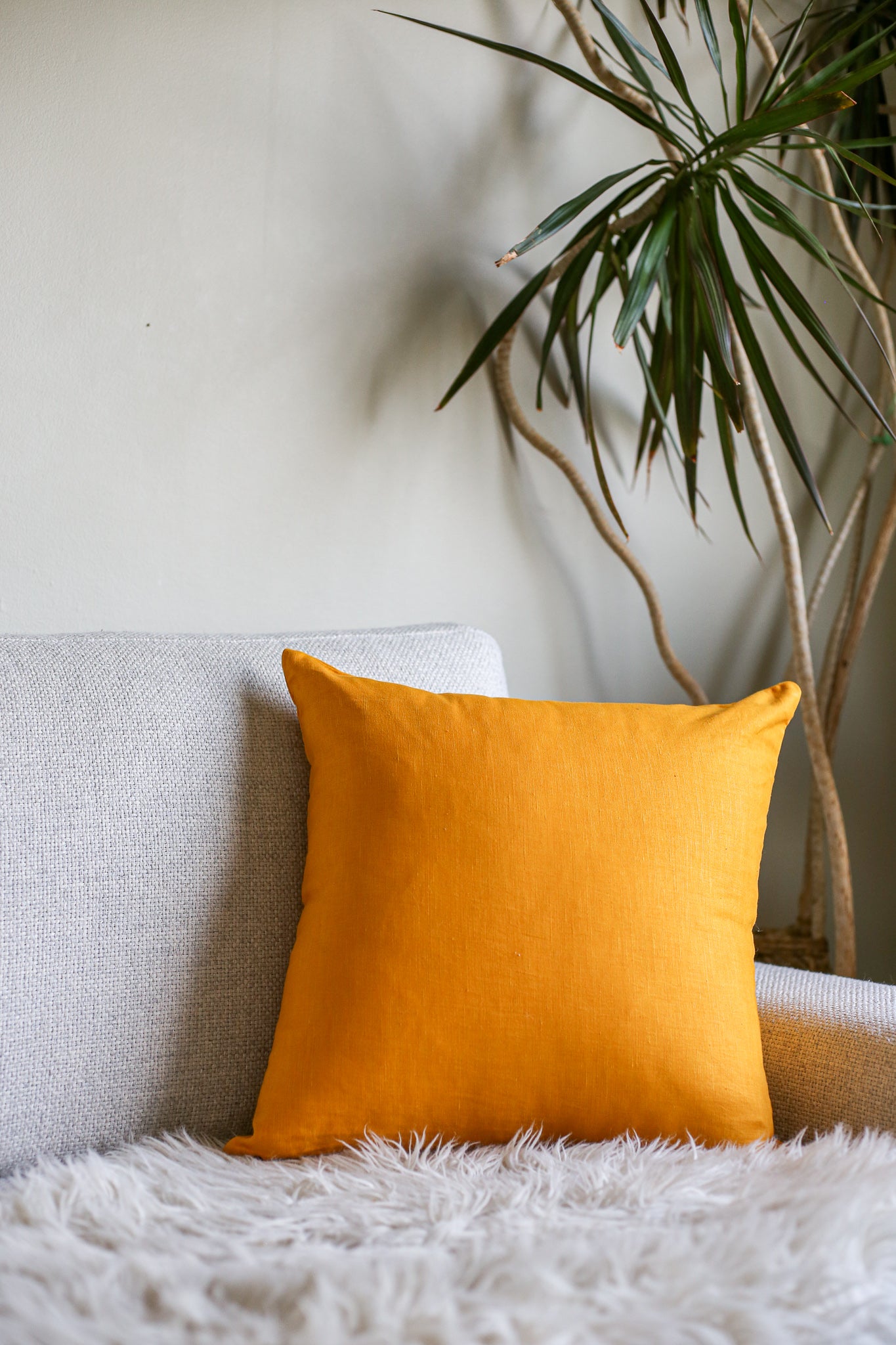 Linen Blend Cushions | Golden Yellow