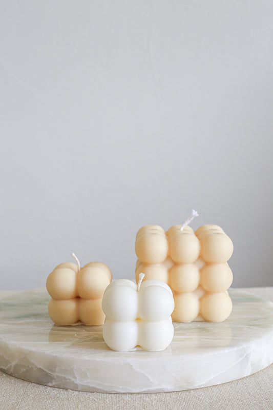 Handmade Soy + Beeswax Bubble Candles