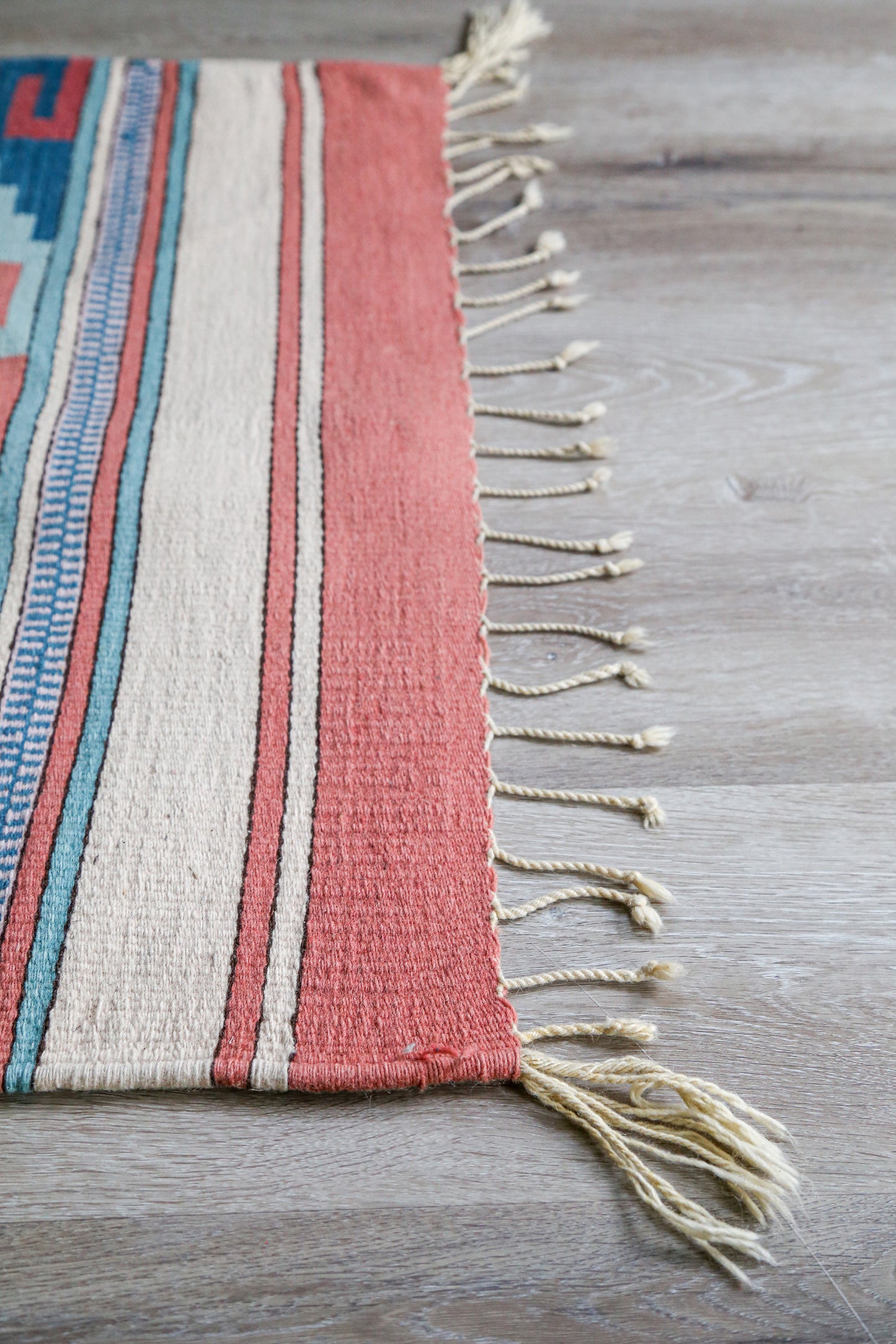 Colorful Mexican Rug | Pink & Blue